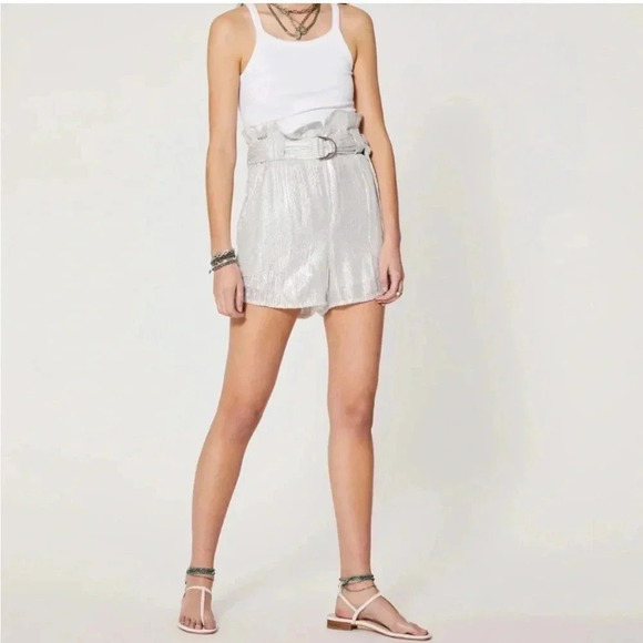 IRO Inaro silver sequin high waisted shorts - Picture 3 of 14